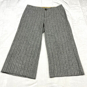 Burning Torch Gray Ribbed Cropped Wide-Leg Pants